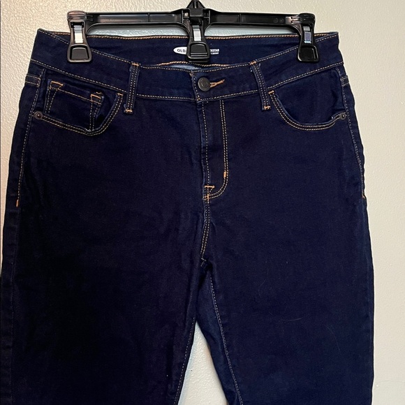 Old Navy Rockstar Super Skinny Women's Deep Indigo Jeans, midrise - Picture 3 of 7